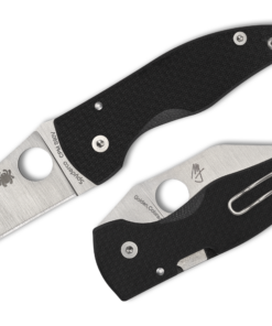 Spyderco C264CFP MicroJimbo Compression Lock Sprint Run Folder with S90V Wharncliffe PlainEdge Blade and Black Carbon Fiber Handles