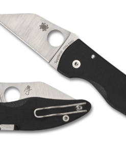 Spyderco C264GP MicroJimbo Compression Lock Knife Plain Wharncliffe CPM-S30V Blade with Black G-10 Handles
