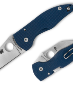 Spyderco C264GPCBL MicroJimbo Compression Lock Folder with SPY27 Wharncliffe PlainEdge Blade and Cobalt Blue Handles