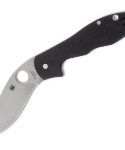 Spyderco C276GP Ed Schempp Retract Liner Lock Folding Knife Satin Plain Blade, Black G10 Handles, Reversible Wire Clip
