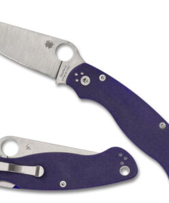 Spyderco C36GPDBL2 MILITARY™ 2 Compression Lock Knife Plain Satin CPM-S110V Blade with Dark Blue G-10 Handles