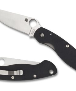 Spyderco C36GPE MILITARY™ Model Black G-10 Knife Plain Edge (Satin S30V)