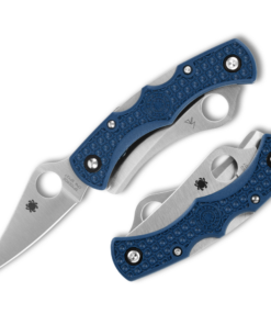Spyderco C39P&SCBL Dyad Jr. Lightweight Dual-Blade Knife with SPY27 PlainEdge / SpyderEdge Blades and Cobalt Blue FRN Handles