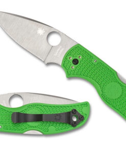 Spyderco C41PGR5 Native 5 Salt Plain Blade with Green FRN Scales (2.95" Satin)