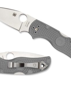Spyderco C41PGY5 Native 5 Satin/PlainEdge Maxamet Grey FRN Handles