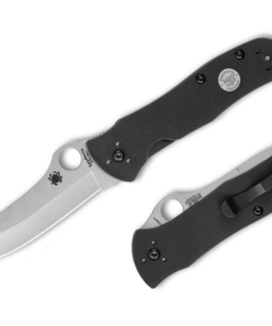Spyderco C55G20CVP Starmate Terzoula Collab Knife with 20CV PlainEdge Blade and Black G10 Handles