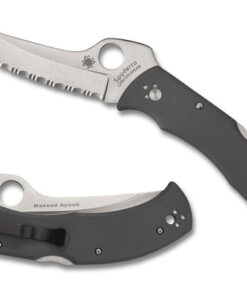 Spyderco C60GSGY Massad Ayoob Sprint Run CRU-WEAR SpyderEdge Blade with Gray G-10 Scales (3.69" Satin)