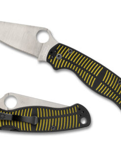 Spyderco C81GBKYLMCP2 Paramilitary 2 Salt Compression Lock Knife Plain Magncut Black Blade with Yellow/ Black G10 Handles