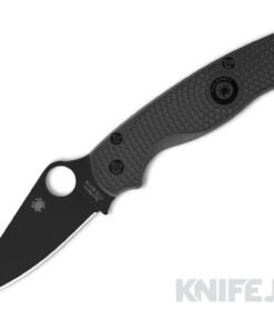 Spyderco C81PBBK2 Paramilitary 2 Lightweight Plain Satin CTS BD1N DLC Black Blade with Black FRN Handle