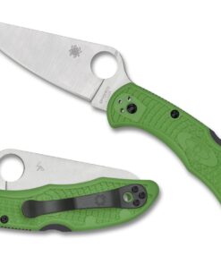 Spyderco C88FPGR2 Salt 2 Lightweight Lockback Knife Green FRN (3" Satin)