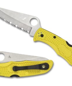 Spyderco C91SYL2 Pacific Salt 2 FRN Yellow SpyderEdge Serrated Blade H1 Knife