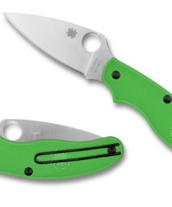 Spyderco C94PGR UK Penknife Salt PlainEdge Blade with Green FRN Scales (2.9" Satin)