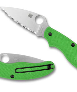 Spyderco C94SGR UK Penknife Salt SpyderEdge Blade with Green FRN Scales (2.9" Satin)