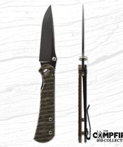 Toor Knives Merchant 2.0 -FL35S Frame Lock Folder Black Oxide Blade with Forest Green Canvas Micarta Handles/ Dark Earth G10 Liners