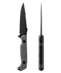 Toor Knives Darter Vapor Fixed Blade Signature Series Dragonfly Wing Pattern Black KG Gunkote Blade with Vapor Grey G10 Handles