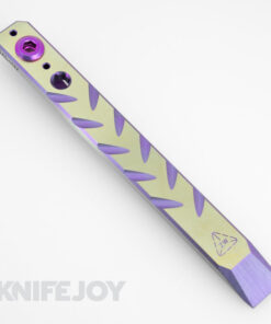 Zach Wood Custom Tools 6" Titanium ClipIt Pry Bar Anodized Purple/ Silver Herringbone Pattern/ Single Bolt Clip