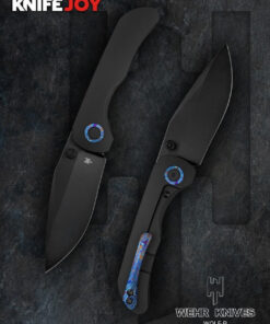 Wehr Knives Wolf-P Model Folder M390 Black Stonewash Blade with Black PVD Titanium Handles/ Zircuti Hardware