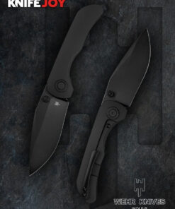 Wehr Knives Wolf-P Model Folder M390 Black Stonewash Blade with Black PVD Titanium Handles/ PVD Hardware