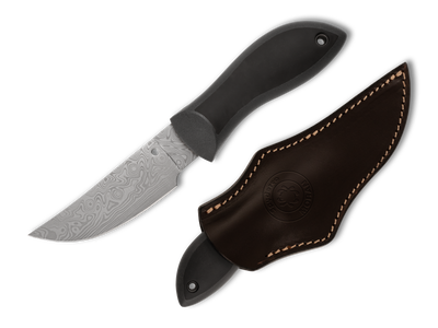 Spyderco FB01PGYD Moran Fixed Blade with Upswept Gray Damasteel Blade and FRN / Kraton Handle