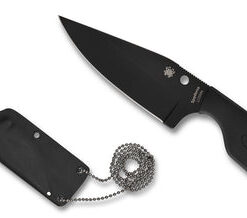 Spyderco FB48PBBK Subway Bowie Black Fixed Plainedge Blade with Black FRN Handles/ Sheath