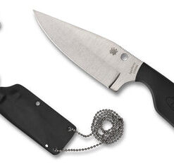 Spyderco FB48PBK Subway Bowie Satin Fixed Plainedge Blade with Black FRN Handles/ Sheath