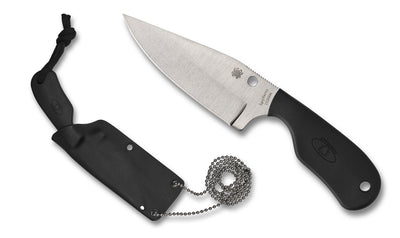Spyderco FB48PBK Subway Bowie Satin Fixed Plainedge Blade with Black FRN Handles/ Sheath