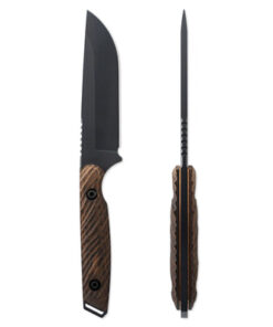 Toor Knives Field 2.0 Fixed Blade/ Battleship Grey Drop Point Blade with Fluted Walnut Handles