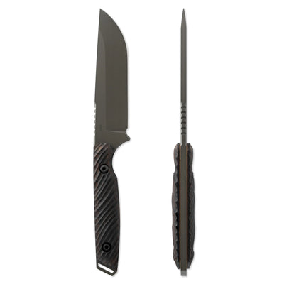 Toor Knives Field 2.0 Fixed Blade/ Spanish Moss Drop Point Blade with Fluted Walnut Handles