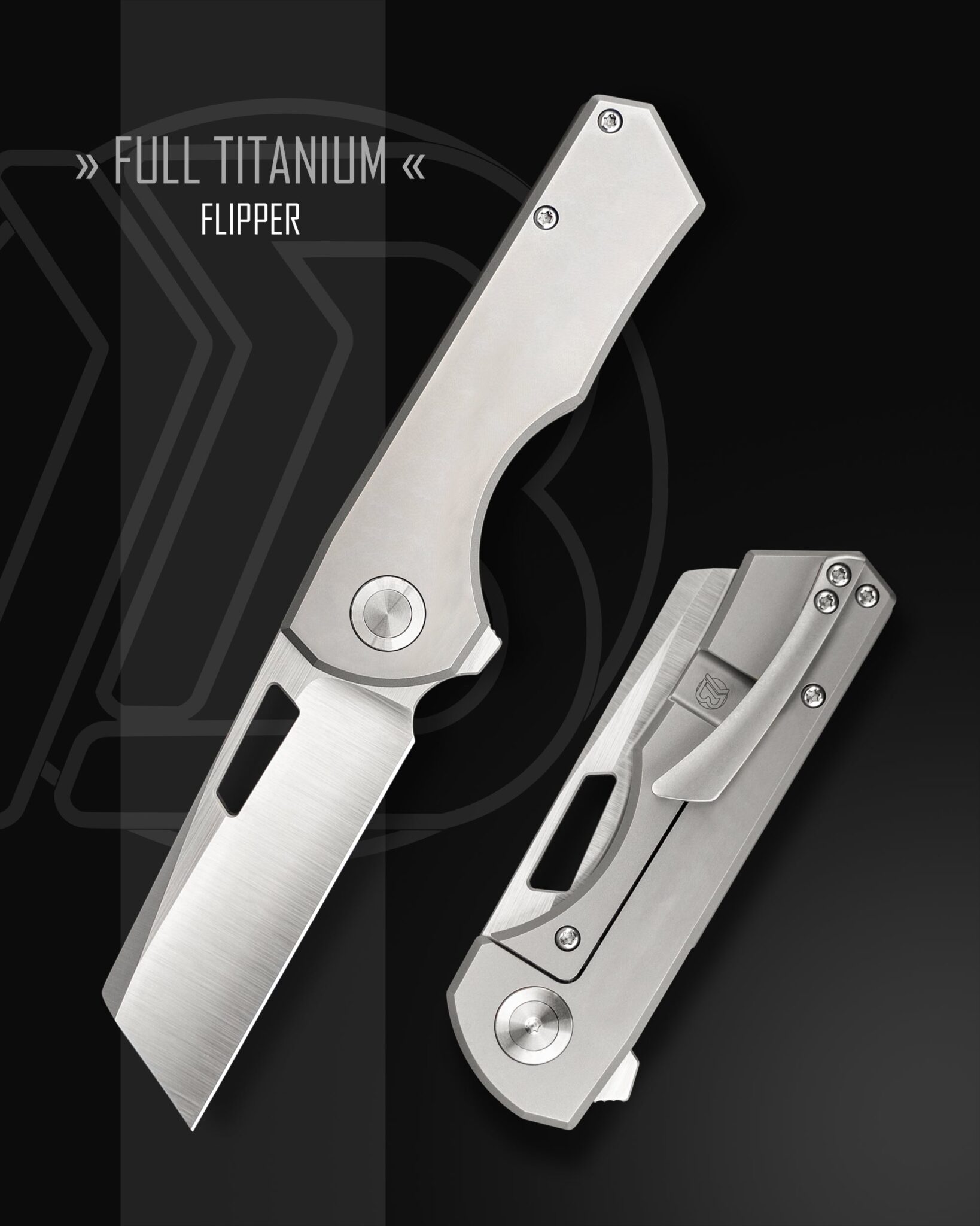 Brian Brown Knives Yeager-M Flipper KnifeJoy Exclusive Full Titanium Knife