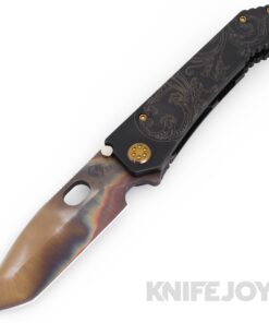 Medford Knives 187DPT D2 Vulcan Tanto Blade with DLC "Bronze Filigree" Handles/ Bronze Hardware and DLC Clip