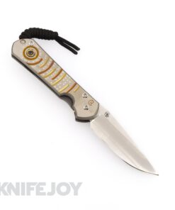 Chris Reeve Knives Small Sebenza 31 LEFT HAND Drop Point Magnacut Blade with Unique Graphic Citrine Handles
