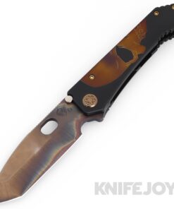 Medford Knives 187DPT D2 Vulcan Tanto Blade with DLC "OverSized Skull" Handles/ Bronze Hardware and DLC Clip
