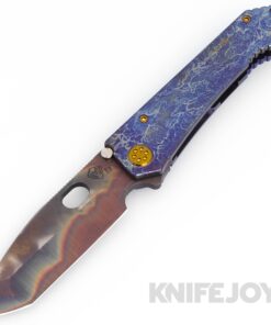 Medford Knives 187DPT D2 Vulcan Tanto Blade with Blue AcidEtch Handles/ Bronze Hardware/ Blue AcidEtch Clip