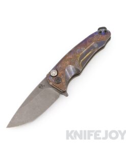 Medford Smooth Criminal Flipper Knife Acid Distressed S45VN Blade with Scorched Earth Titanium Handles / Old School Bronze Spring / Maker's Anodized Hardware and Clip