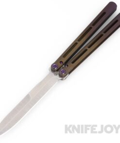 Medford Knives Viceroy Balisong Butterfly Knife S45VN Tumbled Dagger Blade with Violet Bronze Fade Handles/ Violet Hardware