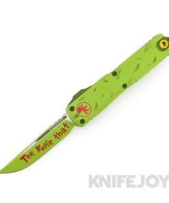 MICROTECH 11214-1GNS Ultratech GEN IV OTF Auto Single Edge Green Standard Blade with Grinch Green Aluminum Handles