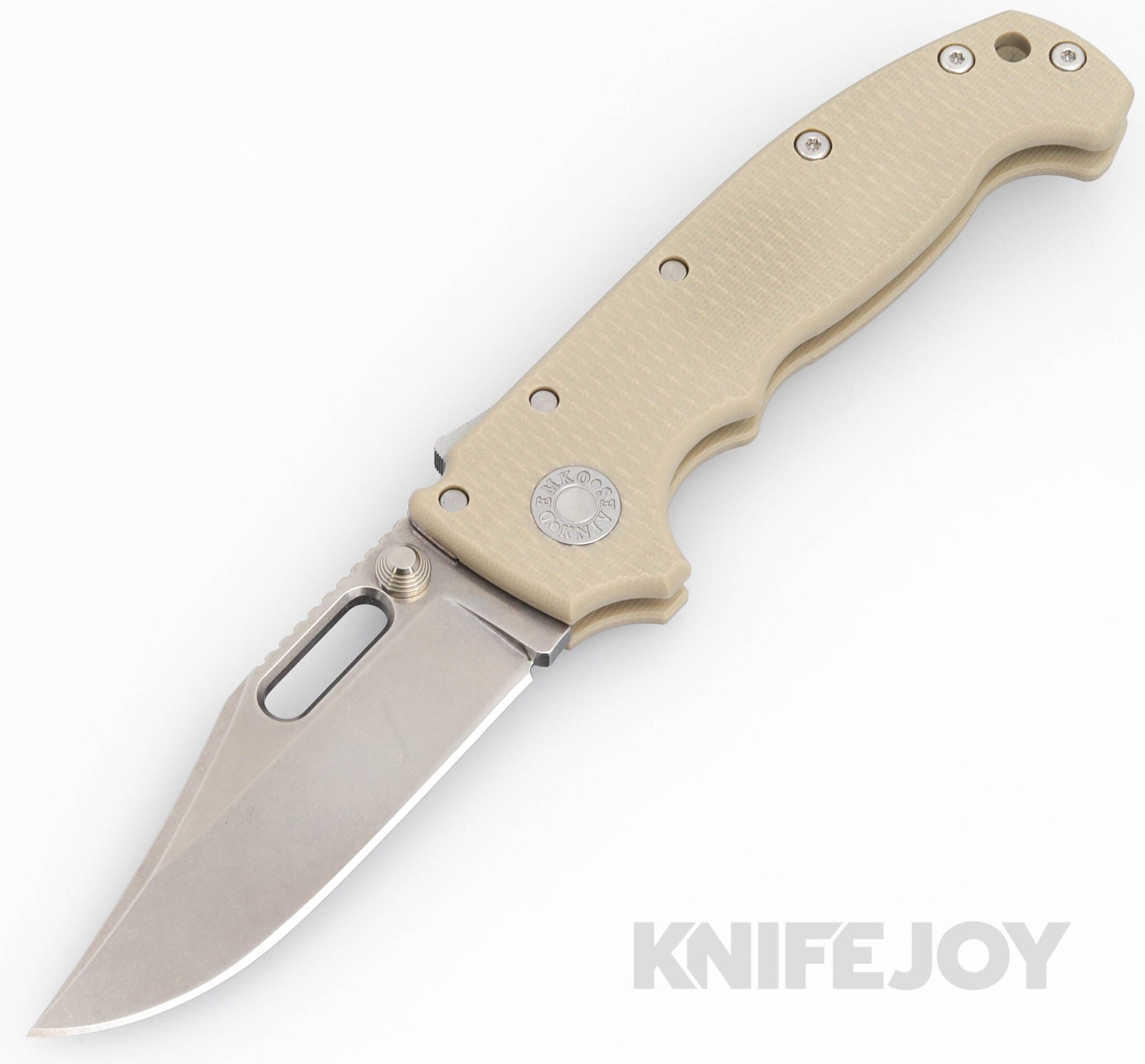 Demko Knives AD20 KnifeJoy Exclusive Bowie 20CV Blade with Tan G10 Handles