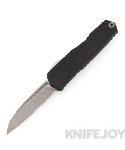 MICROTECH 1241-10APCWD Cypher II Auto OTF Single Edge Apocalyptic Standard Blade with Claw Burst Black Aluminum Handles