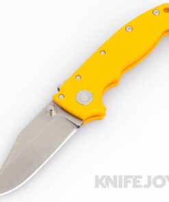 Demko Knives AD20 KnifeJoy Exclusive Bowie 20CV No Slot Blade with Yellow Number 2 G10 Handles
