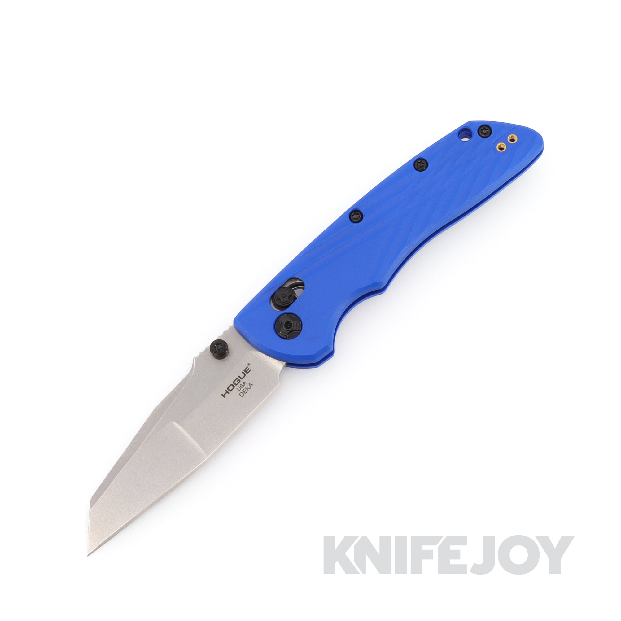 Hogue HOGK24363 Deka ABLE Lock™ Folder Wharncliffe Blade Tumbled Finish with Blue Polymer Handles