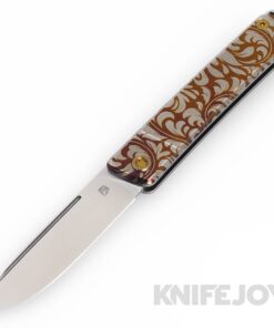 Medford Knives Gentleman Jack-2 S45VN Tumbled Drop Point Blade with Tumbled Bronze Filigree Handles/ Bronze Hardware and Clip