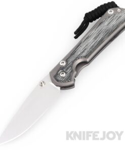 Chris Reeve Knives Small Sebenza 31 Drop Point Magnacut Double Silver Lug Blade with Glass Blasted Black Canvas Micarta Inlay Titanium Handles