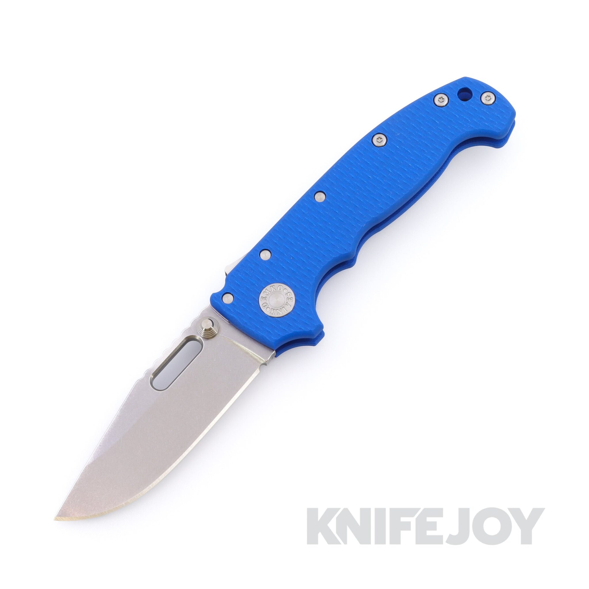 Demko Knives MGAD20 V1 Clip Point 3V Blade with Blue Textured G10 Handles