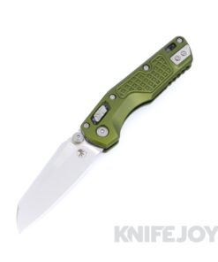 MICROTECH Standard Issue 210M-10FROD MSI Mini RAM-LOK Folder Single Edge Stonewash Standard Blade with OD Green Frag Aluminum Handles