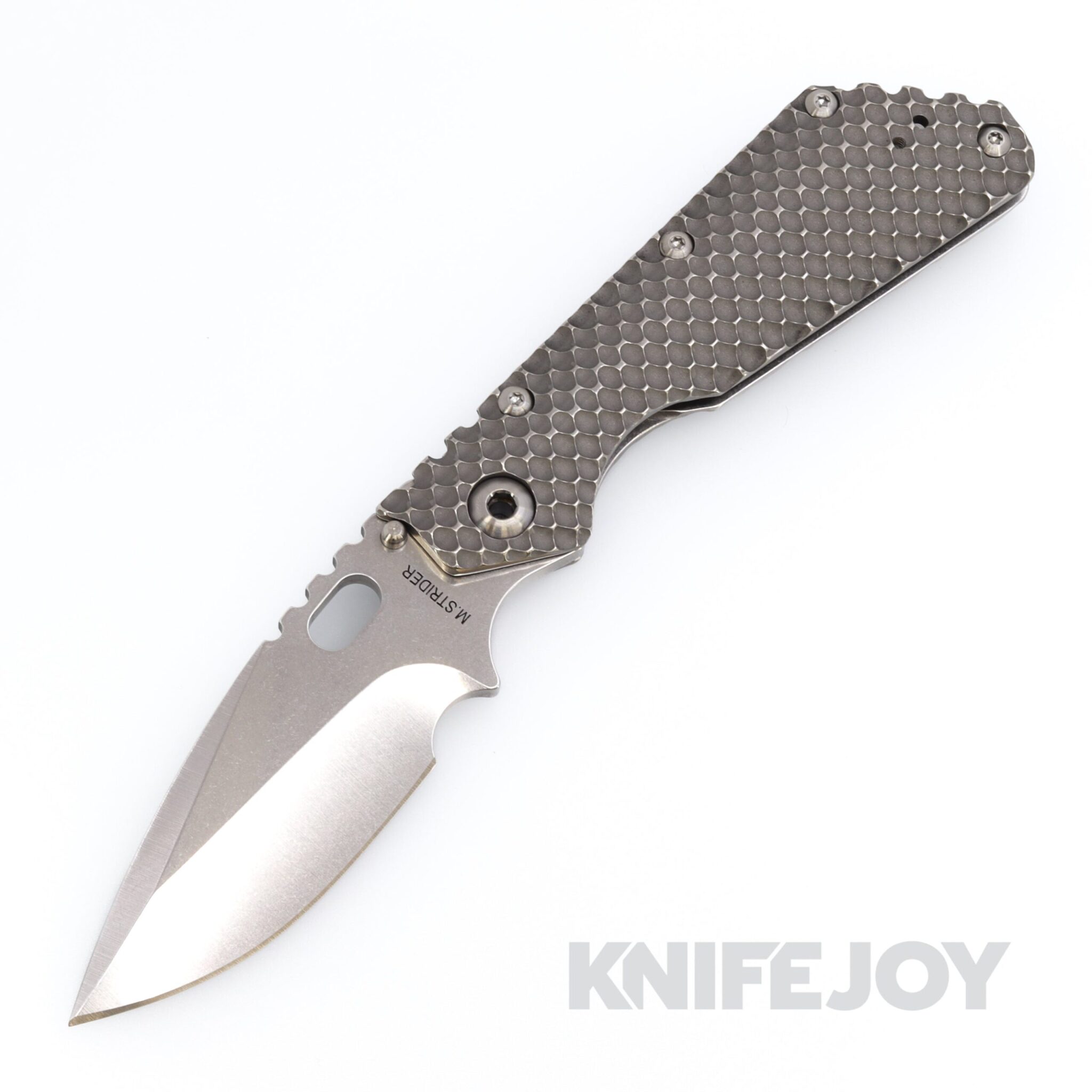 Mick Strider Custom Knives XL Hand Ground S35VN Spearpoint Blade with Double Gunner Grip Titanium Handles