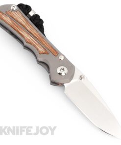 Chris Reeve Knives Small Inkosi Left Handed Plain Drop Point Magnacut Double Silver Lug Blade with Glass Blasted Natural Canvas Micarta Titanium Handles