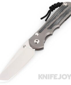 Chris Reeve Knives Large Inkosi Plain Tanto Magnacut Blade with Black Canvas Micarta Inlay Glass Blasted Titanium Handles