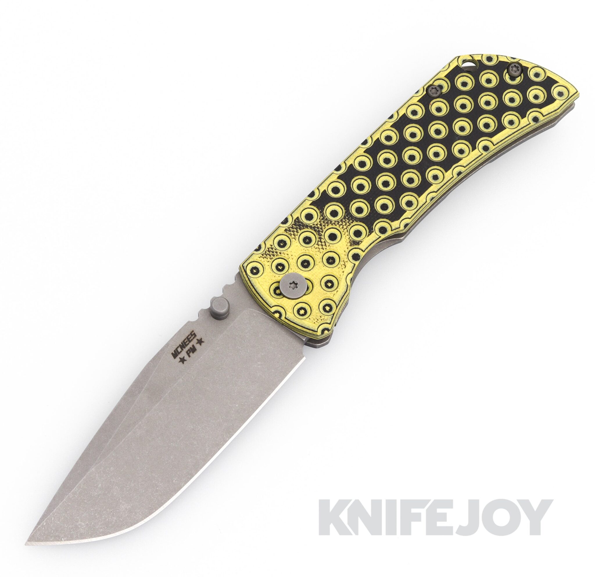 McNees Knives PM Mac2 3.5"- Gen2 Magnacut Blade and Atomic Yellow/ Black G10 Handles