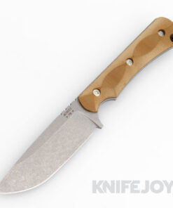 McNees Knives PM Ridge Runner Atomic Stonewash 3V Blade and Coyote G10 Handles