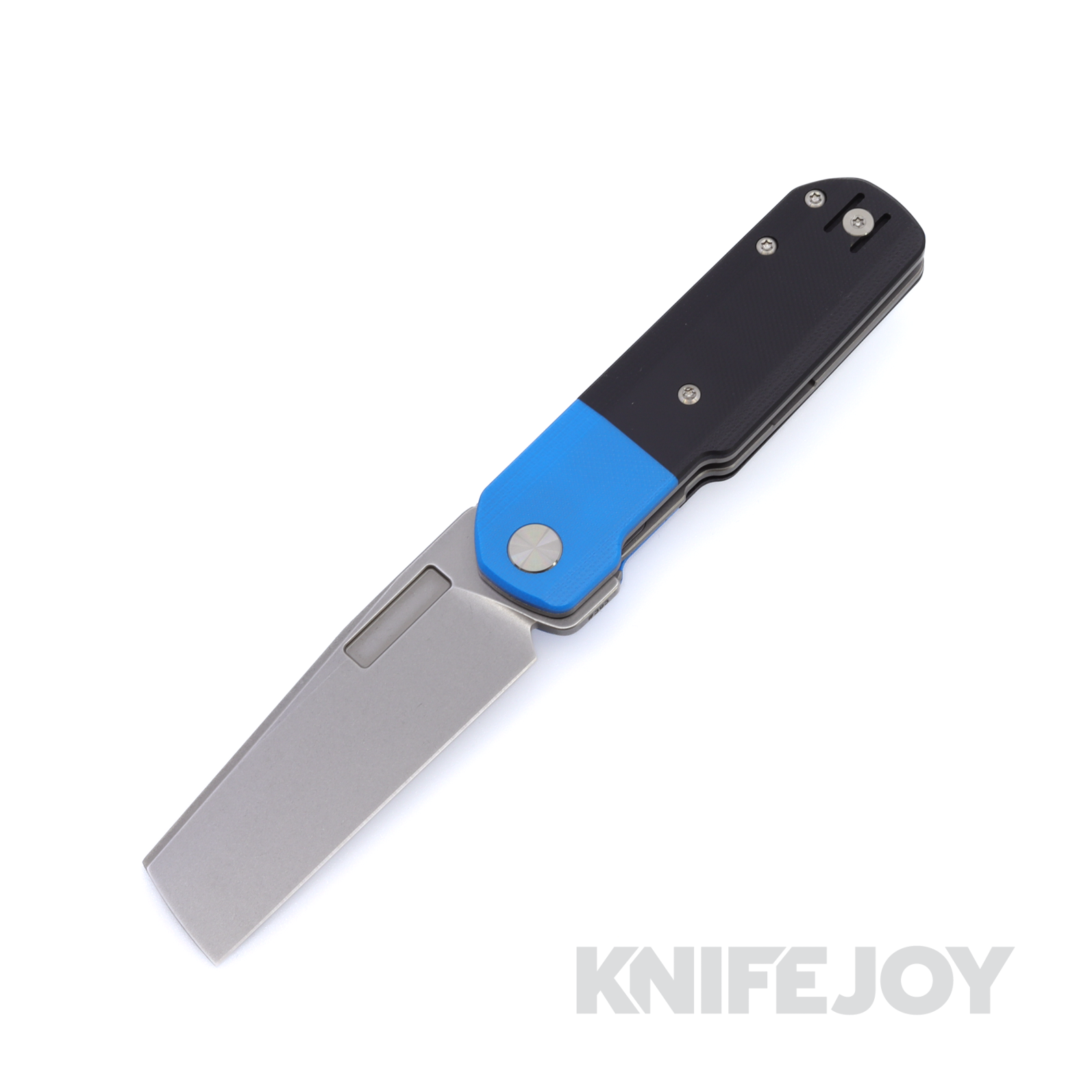 Vero Engineering Avid 2 Stonewash S45VN Cleaver Blade with Blue / Black G10 Handles